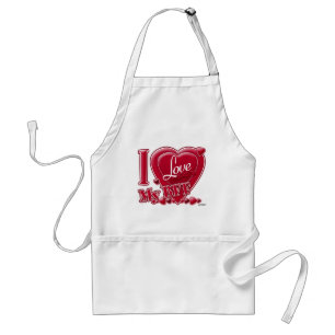 I Love My BFF red - heart Adult Apron