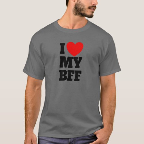 I Love My BFF Red Heart Best Friends Forever BFF T_Shirt