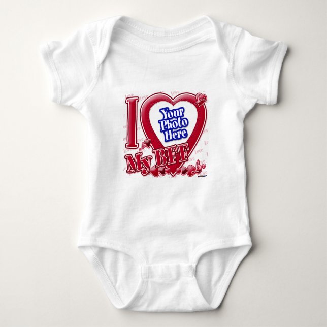 I Love My BFF red heart - photo Baby Bodysuit (Front)