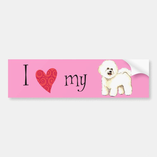 I Love my Bichon Frise Bumper Sticker (Front)