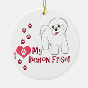 I Love My Bichon Frise! Ceramic Ornament
