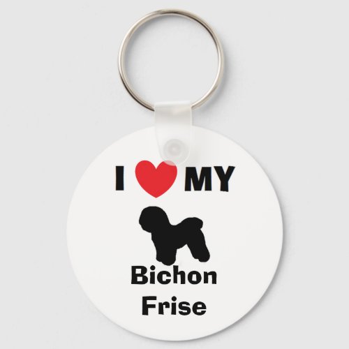 I Love My Bichon Frise Key Chain