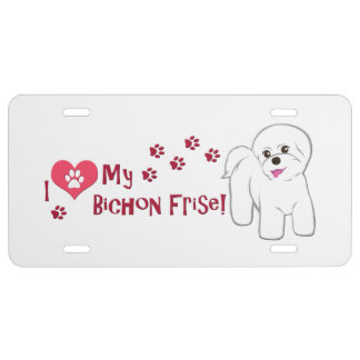 I Love My Bichon Frise! License Plate