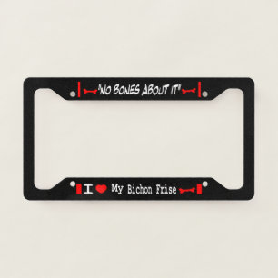 I Love My Bichon Frise License Plate Frame