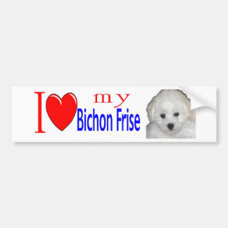I love my bichon frise puppy bumper sticker