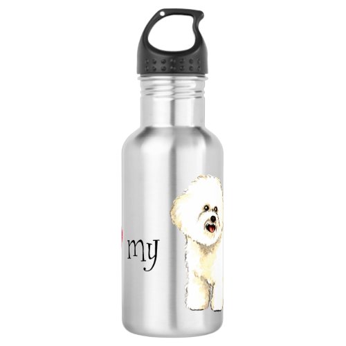 I Love my Bichon Frise Stainless Steel Water Bottle
