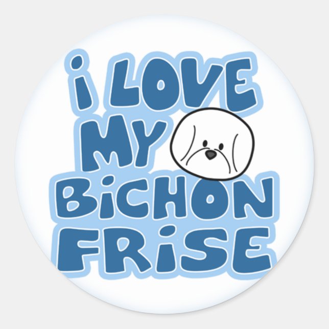 I Love My Bichon Frise Stickers (Front)