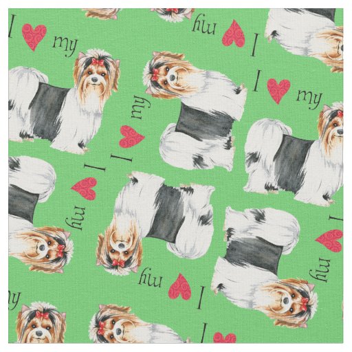 I Love my Biewer Terrier Fabric