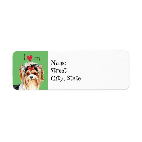 I Love my Biewer Terrier Label