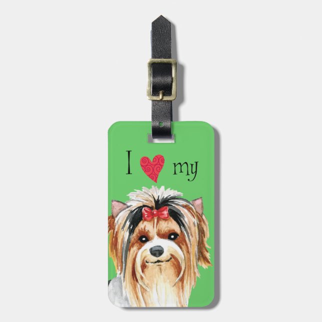 I Love my Biewer Terrier Luggage Tag (Front Vertical)