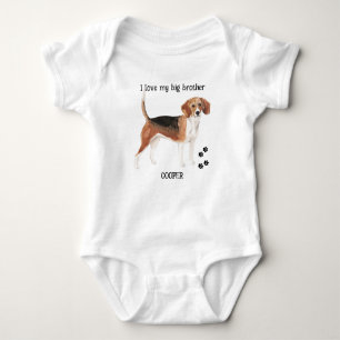 I Love My Big Brother Beagle Dog for Baby Baby Bodysuit