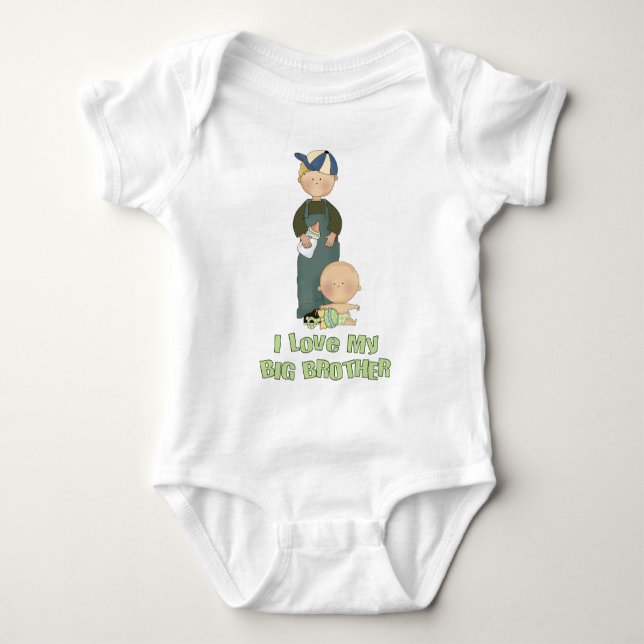 I Love My Big Brother Boy with Baby Baby Bodysuit (Front)