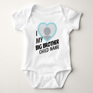 i Love my Big Brother double-sided photo and text Baby Bodysuit