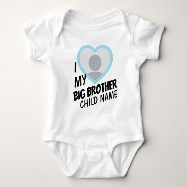 i Love my Big Brother double-sided photo and text Baby Bodysuit (Front)