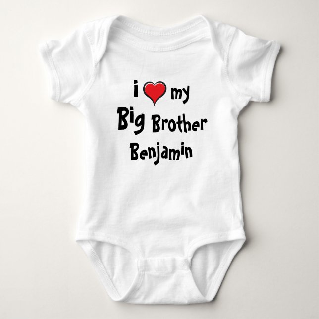 i Love my Big Brother Personalized Baby Bodysuit (Front)