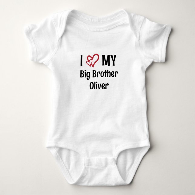 I Love my Big Brother Personalized Brother Name Baby Bodysuit (Front)
