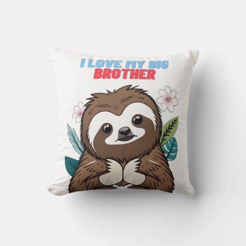 I Love My Big Brother Throw Pillow