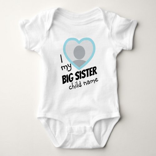 i Love my Big Sister double_sided photo text boy Baby Bodysuit