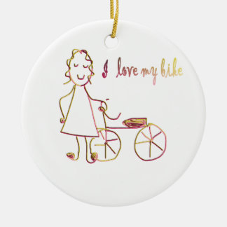 I love my bike ceramic ornament