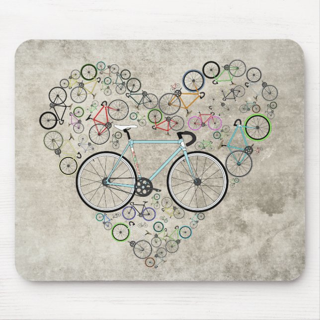 I Love My Bike Mouse Pad (Front)