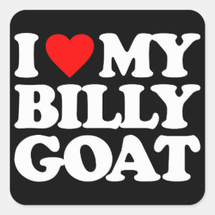 I LOVE MY BILLY GOAT SQUARE STICKER