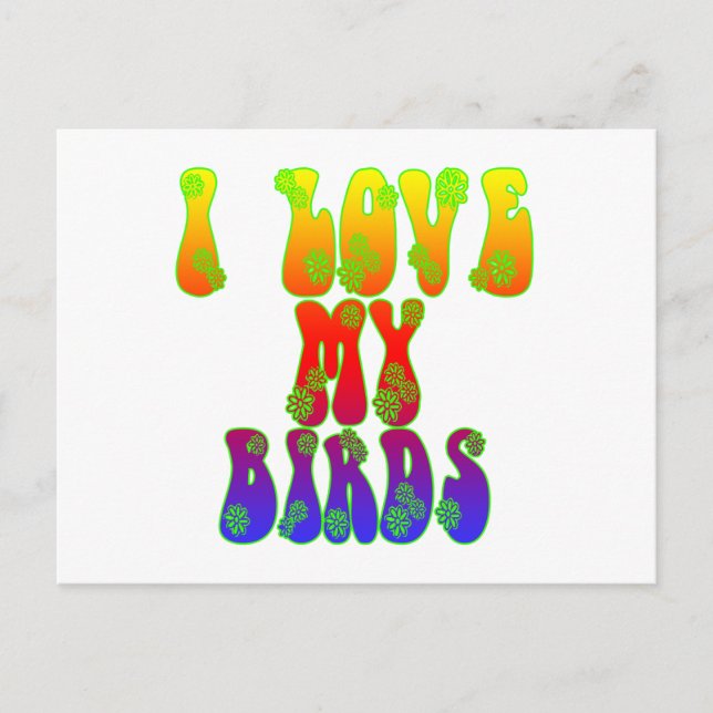 I Love My Birds Postcard (Front)
