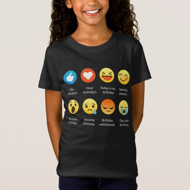 I love My Birthday Emoji Emoticon Funny Tee (Front)