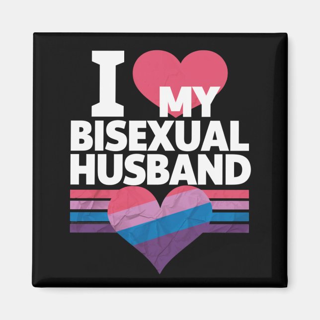 I Love My Bisexual Husband Bi Pride Bisexual Flag  Magnet (Front)