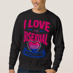 I Love My Bisexual Husband Cute Bi Pride Anniversa Sweatshirt