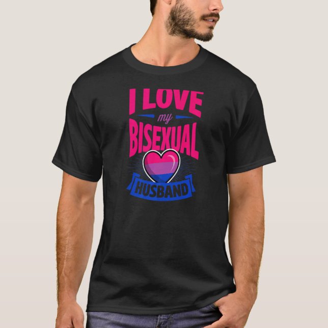 I Love My Bisexual Husband Cute Bi Pride Anniversa T-Shirt (Front)