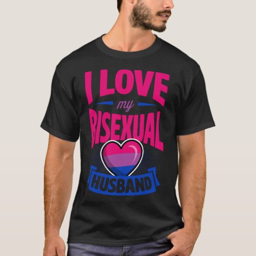 I Love My Bisexual Husband Cute Bi Pride Anniversa T_Shirt
