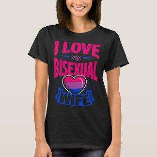 I Love My Bisexual Wife Cute Bi Pride Anniversary T-Shirt
