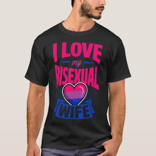 I Love My Bisexual Wife Cute Bi Pride Anniversary  T_Shirt