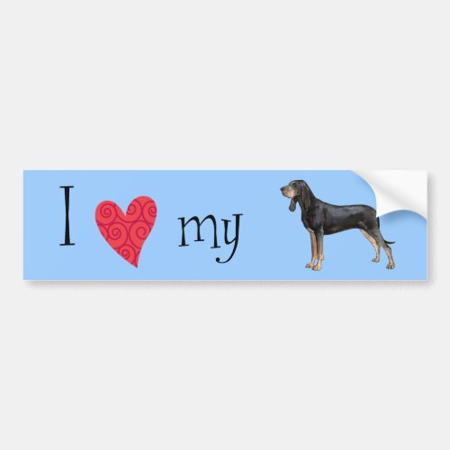 I Love my Black and Tan Coonhound Bumper Sticker