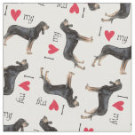 I Love my Black and Tan Coonhound Fabric