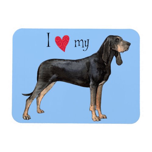 I Love my Black and Tan Coonhound Magnet