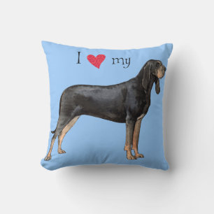 I Love my Black and Tan Coonhound Throw Pillow