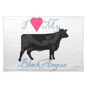 I Love My Black Angus Placemat