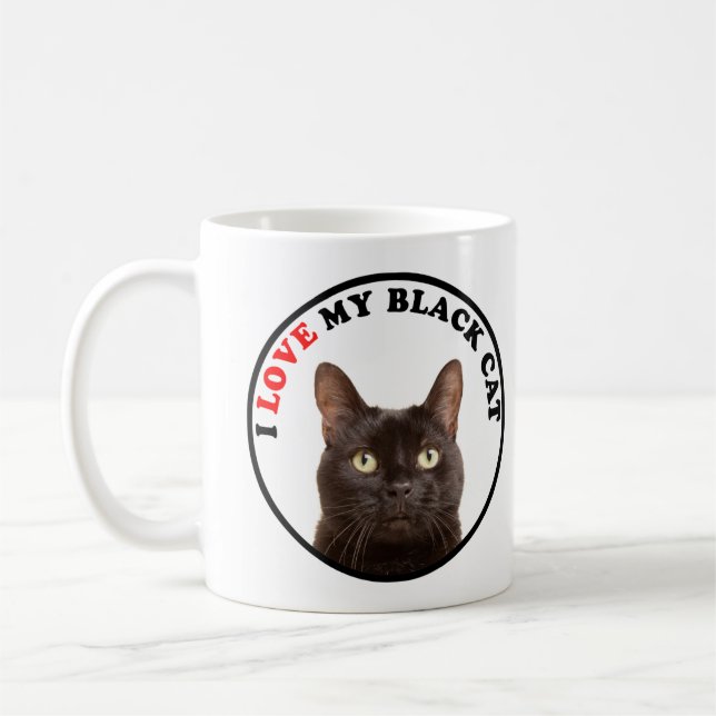 I Love My Black Cat Coffee Mug (Left)