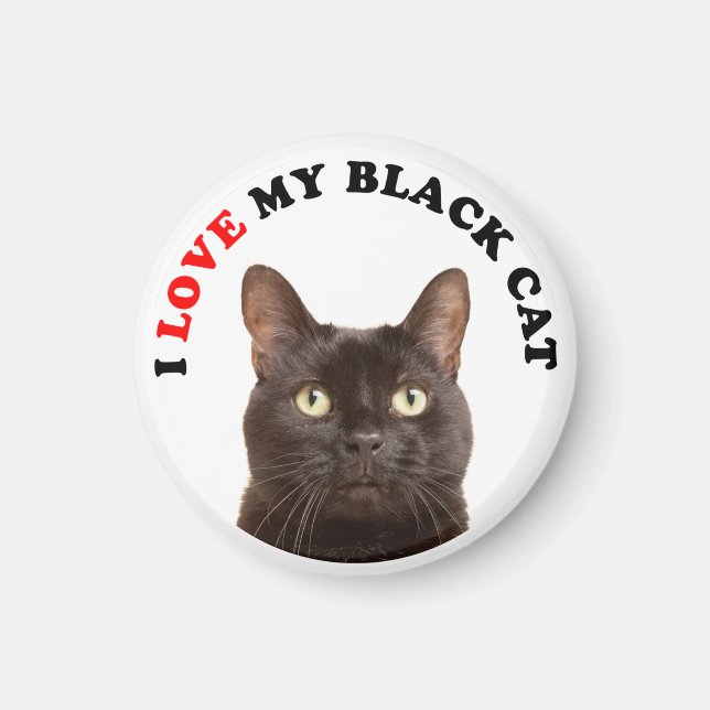 I Love My Black Cat Magnet (Front)
