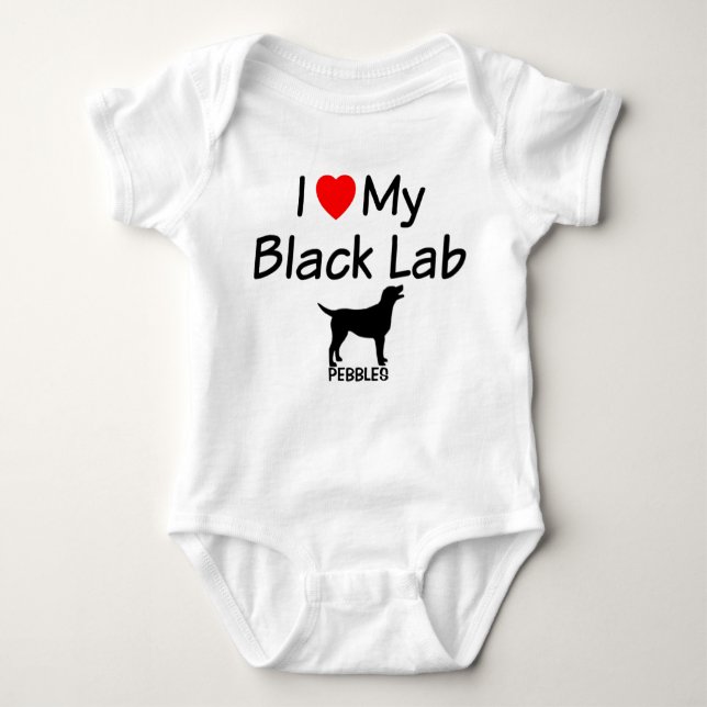 I Love My Black Lab Baby Bodysuit (Front)