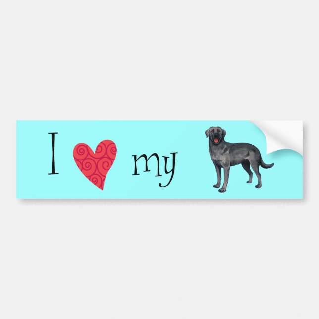 I Love my Black Lab Bumper Sticker (Front)