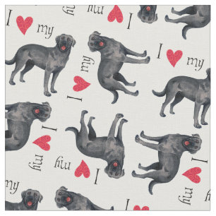I Love my Black Lab Fabric