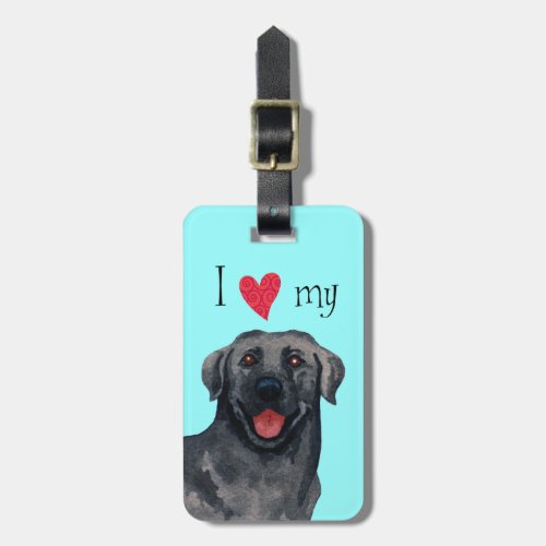 I Love my Black Lab Luggage Tag