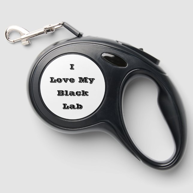 I Love My Black Lab Retractable Pet Leash (Front)