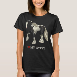I Love My Black Pinto Gypsy Vanner Horse T-Shirt