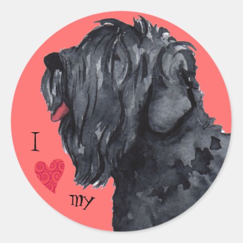 I Love my Black Russian Terrier Classic Round Sticker