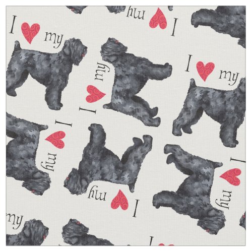 I Love my Black Russian Terrier Fabric