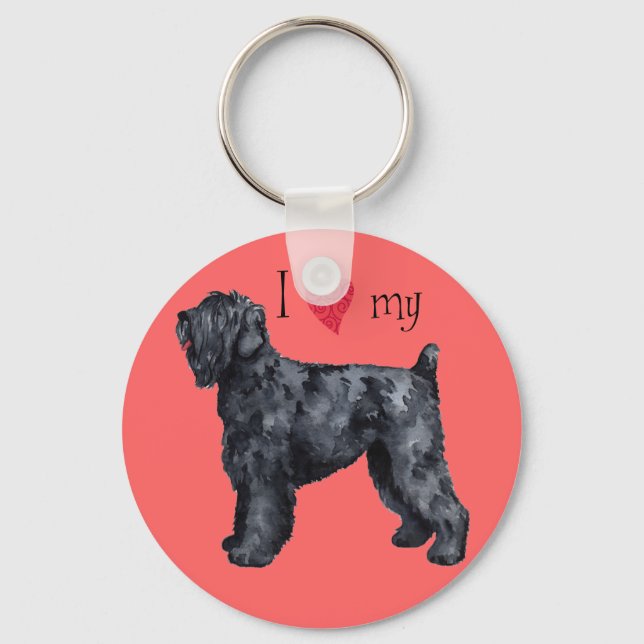 I Love my Black Russian Terrier Keychain (Front)