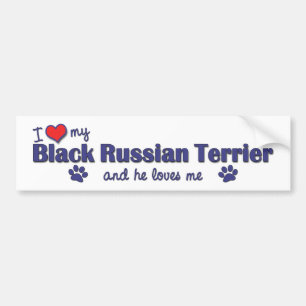 I Love My Black Russian Terrier (Male Dog) Bumper Sticker